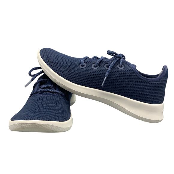 Allbirds Womens Tree Runner Size 11 Marine Blue Knit Shoes Light Breezy Sneaker - Picture 2 of 11